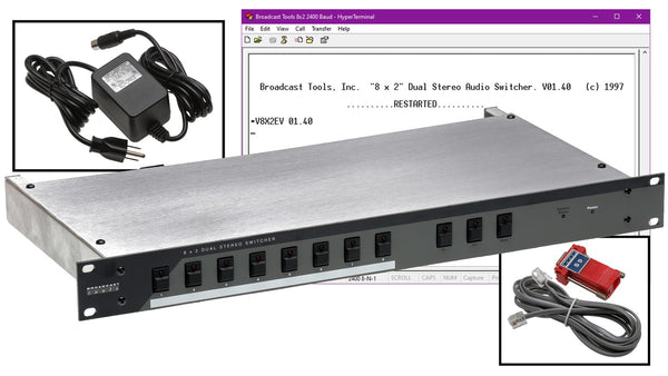 Broadcast Tools 8x2 Dual Audio Stereo Switcher Router Silence Sensor RS-232 GPI-www.prostudioconnection.com
