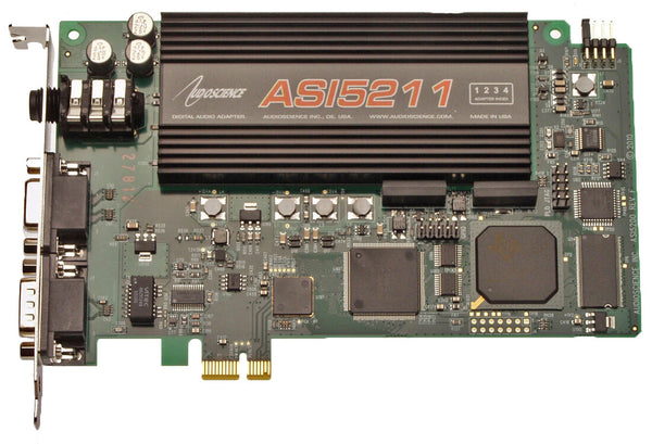AudioScience ASI5211 Broadcast Mic Preamp Balanced Analog PCIe Card w/XLR Cables-www.prostudioconnection.com