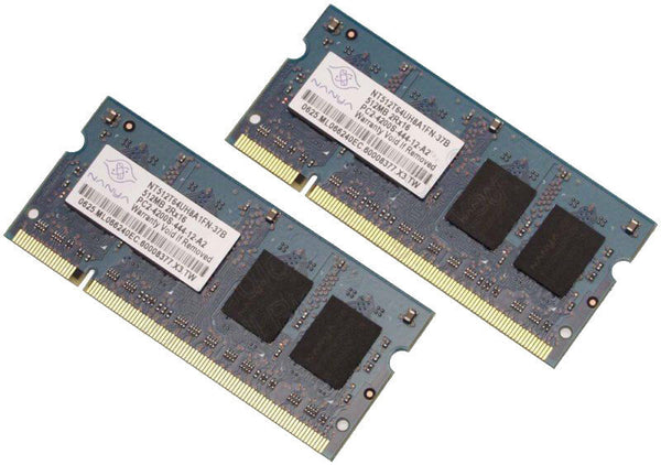 1GB (2 x 512MB) PC2-4200 533MHz Laptop 200 Pin RAM • Guaranteed [Used]-www.prostudioconnection.com