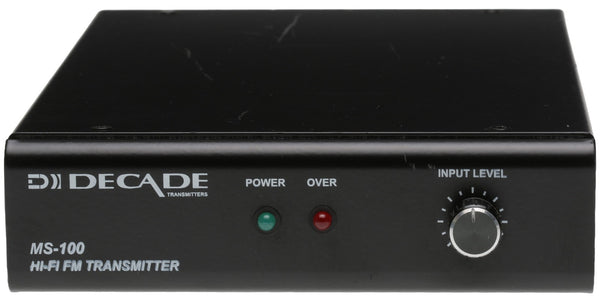 Decade MS-100 FM Mono Professional Low Power Audio Transmitter PL-259 SO-239-www.prostudioconnection.com