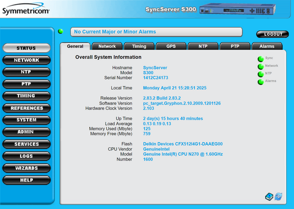 Symmetricom SyncServer S300 PTP UPGRADED GPS NTP Network Time Server NEW DISPLAY-www.prostudioconnection.com