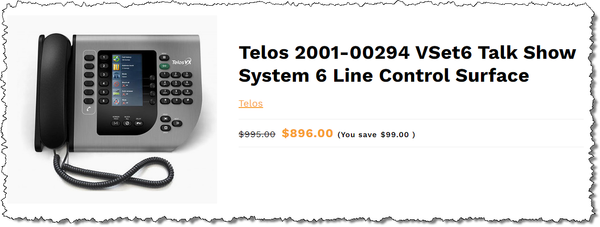 NEW! Telos Vset6 Radio Talk Show Phone Controller Screener Control Surface HX6-www.prostudioconnection.com