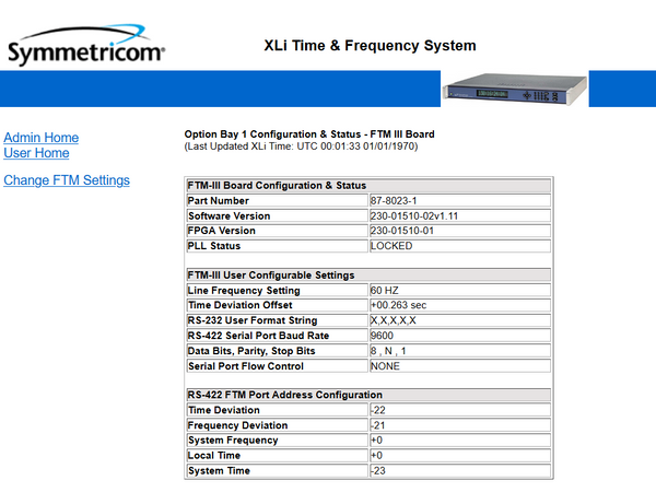 Symmetricom 87-8023 XLi FTM III AC Line Frequency Measurement Time Monitor Card [Used]-www.prostudioconnection.com