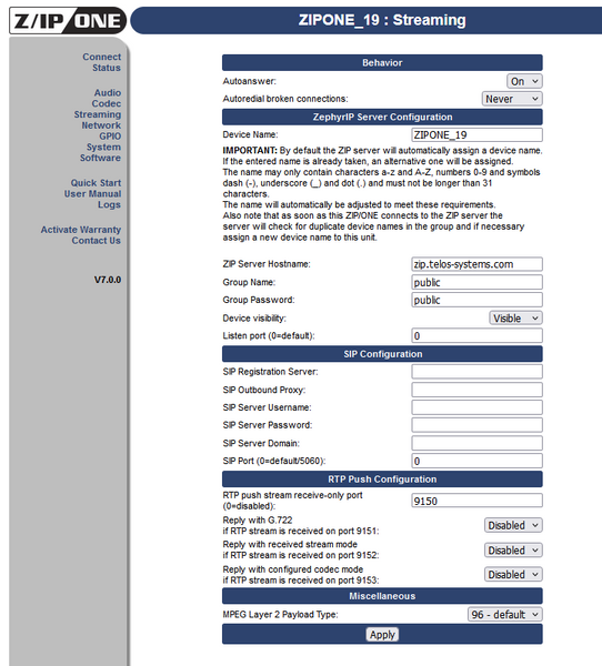 Telos Z/IP ONE w/ AES Remote Codec Audio Over IP Internet Transmission Endpoint-www.prostudioconnection.com