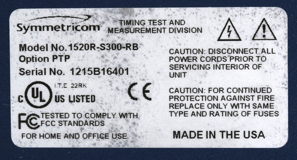 Symmetricom SyncServer Rubidium PTP S300 UPGRADED Furuno GPS NTP Time Server Rb-www.prostudioconnection.com