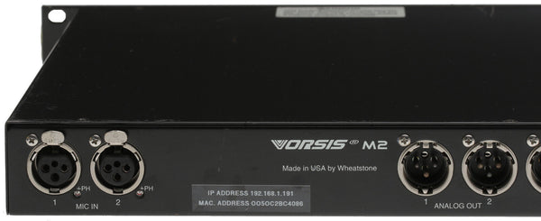 Wheatstone Vorsis M-2 AES Digital 96KHz Voice Processor Preamp Compressor M2-www.prostudioconnection.com