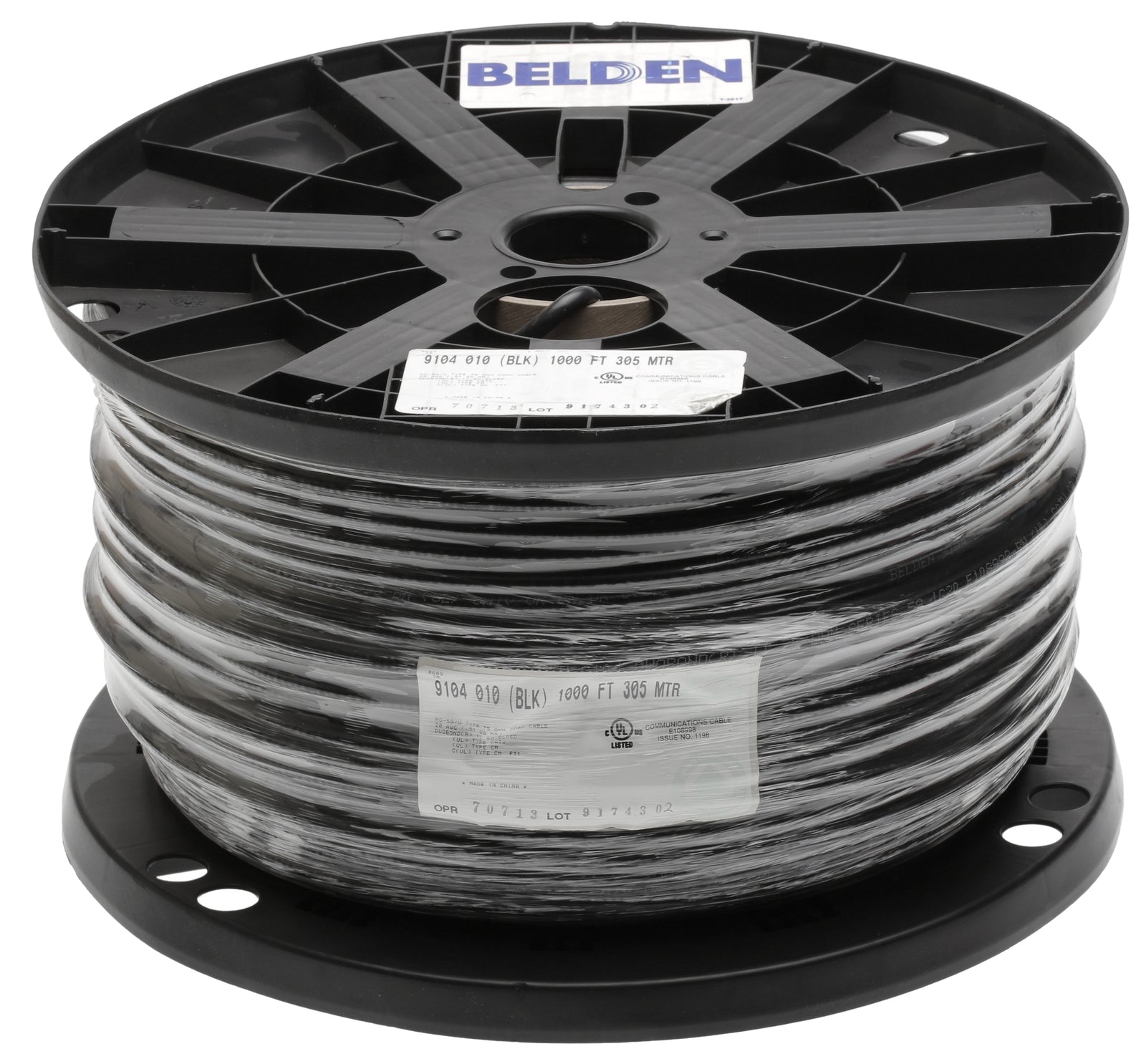 Belden 9104 Black 1000 Ft 75 Ohm RG59/U 20 AWG Coax Cable GPS Antenna Downlead-www.prostudioconnection.com