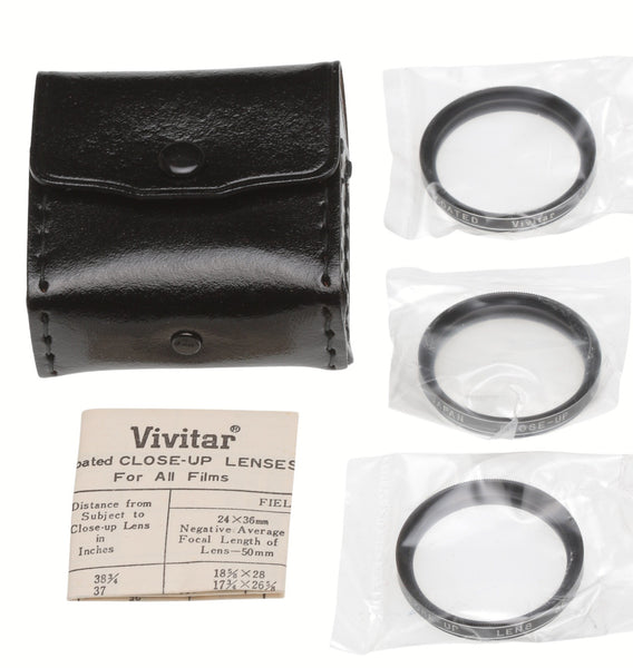 Vivitar 35.5mm Close-Up Diopter Macro Lens Filter - Set of 3 (+1, +2, +3) - NEW-www.prostudioconnection.com