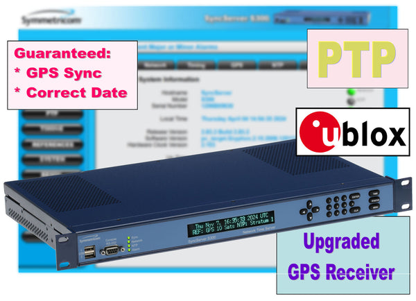 Symmetricom SyncServer PTP S300 ublox UPGRADED GPS NTP Network Time Server-www.prostudioconnection.com