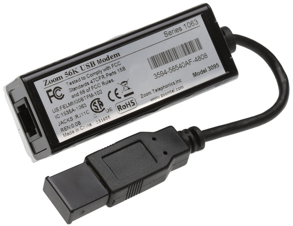 ZOOM Model 3095 V.92 56K USB Dial Up POTS Modem Series 1063 [Used]-www.prostudioconnection.com