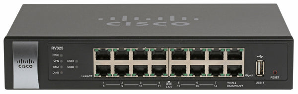 Cisco RV-325 RV325 14 Port Gigabit Wired VPN Router OpenVPN SPI Firewall IPSec [Used]-www.prostudioconnection.com