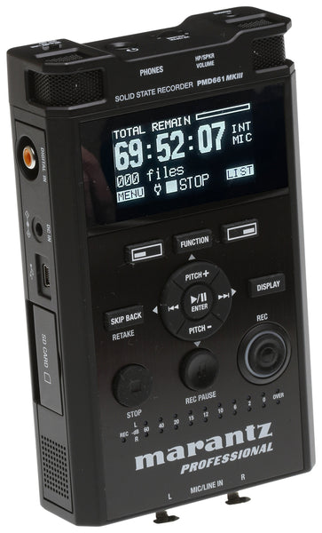 Marantz PMD661 MKIII Solid State SD Card Field Recorder Balanced XLR SPDIF Input [Used]-www.prostudioconnection.com