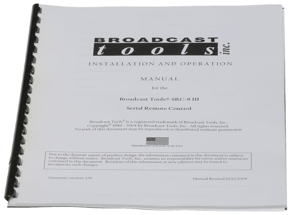 Broadcast Tools SRC 8 III Serial Remote Control Broadcast Automation Relay Box-www.prostudioconnection.com
