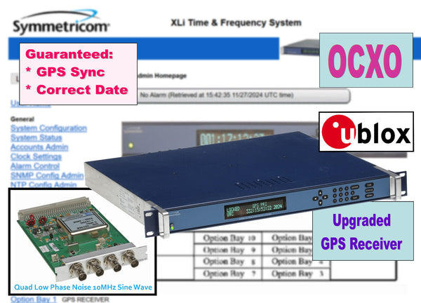 Symmetricom XLi GPS OCXO 10MHz Oscillator NTP Time Server w/ PPO TIET Freq Meas-www.prostudioconnection.com