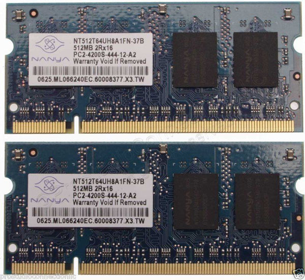 1GB (2 x 512MB) PC2-4200 533MHz Laptop 200 Pin RAM • Guaranteed [Used]-www.prostudioconnection.com