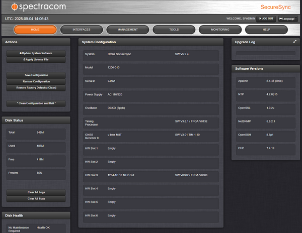 Spectracom SecureSync 013 GPS Beidou OCXO 10MHz Oscillator NTP Network Server-www.prostudioconnection.com