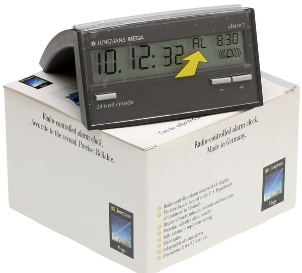 Junghans Desktop WWVB Radio Controlled Atomic LCD Digital Display Alarm Clock-www.prostudioconnection.com