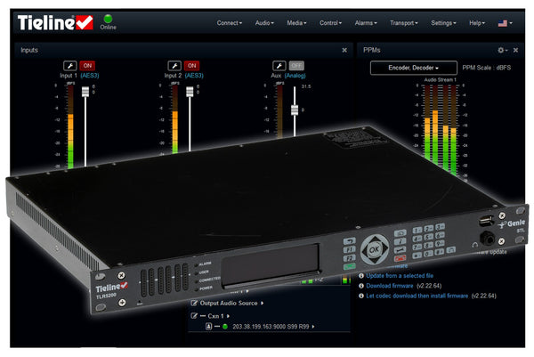 Tieline TLR5200 Genie 24Bit 96KHz Redundant STL Audio Over IP Internet Codec-www.prostudioconnection.com