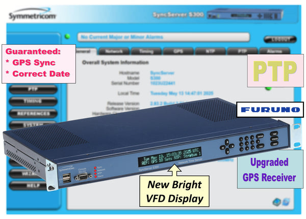 Symmetricom SyncServer PTP S300 UPGRADED GPS NTP Network Time Server NEW DISPLAY-www.prostudioconnection.com