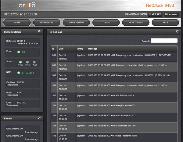 Spectracom 9483 NetClock TCXO GPS GLONASS Beidou NTP Network Time Server-www.prostudioconnection.com