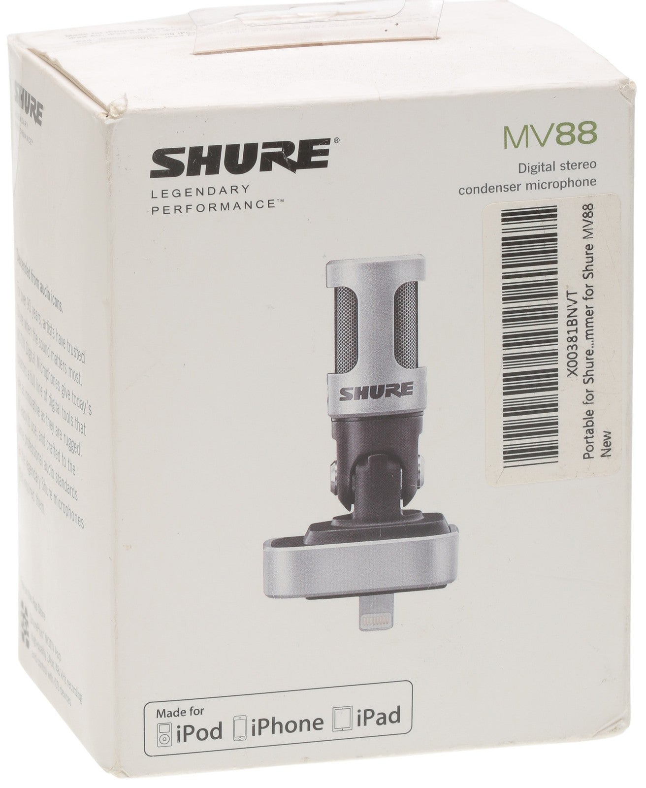 Shure MV88 iPhone/iPad Mid-Side Stereo Condenser Microphone Lightning Connector-www.prostudioconnection.com