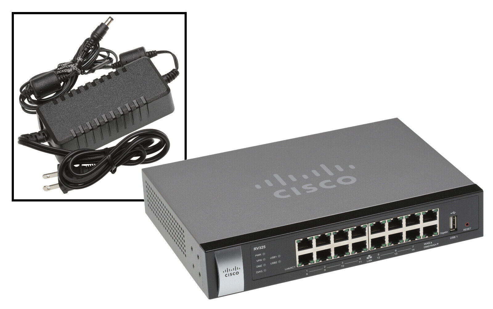 Cisco RV-325 14 Port Gigabit Wired VPN Router OpenVPN SPI Firewall IPSec RV325 [Used]-www.prostudioconnection.com