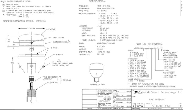 Symmetricom Microsemi SyncServer S200 S600 GPS Antenna AT575 5V 12V 142-614-50 [Used]-www.prostudioconnection.com