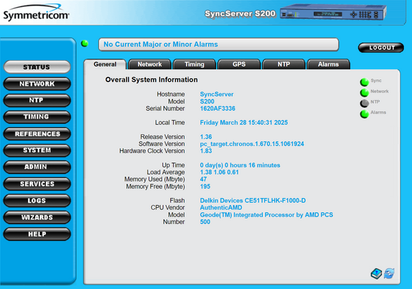 Symmetricom SyncServer S200 ublox UPGRADED GPS NTP Server Network Time Clock-www.prostudioconnection.com