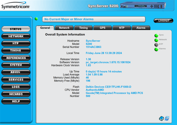 Symmetricom SyncServer S200 UPGRADED GPS NTP Server Network Time Receiver Clock-www.prostudioconnection.com