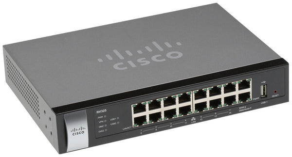 Cisco RV-325 14 Port Gigabit Wired VPN Router OpenVPN SPI Firewall IPSec RV325 [Used]-www.prostudioconnection.com