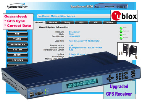 NEW Symmetricom Syncserver UPGRADED GPS S200 NTP Network Time Server *DC POWER*-www.prostudioconnection.com