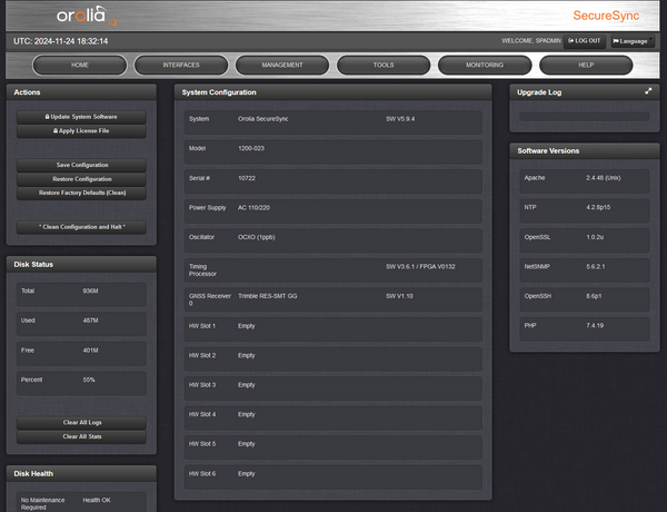 Spectracom SecureSync 023 OCXO GPS GLONASS NTP Network Time Server GPSDO 10MHz-www.prostudioconnection.com