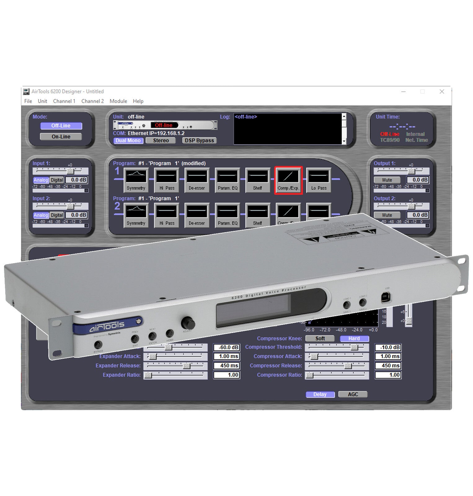 Airtools Symetrix 6200 Digital Mic Preamplifier Voice Speech Processor Voiceover-www.prostudioconnection.com