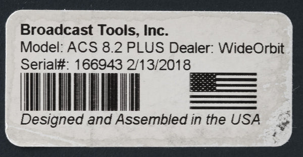 Broadcast Tools ACS 8.2 Plus Stereo Balanced Automation Switcher Router 115/230V-www.prostudioconnection.com