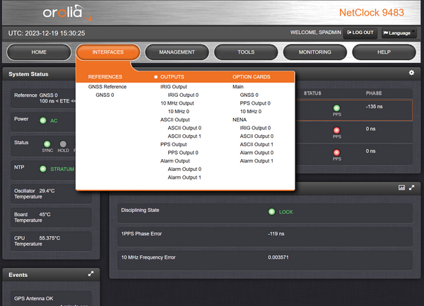 Spectracom 9483 NetClock TCXO GPS GLONASS Beidou NTP Network Time Server-www.prostudioconnection.com