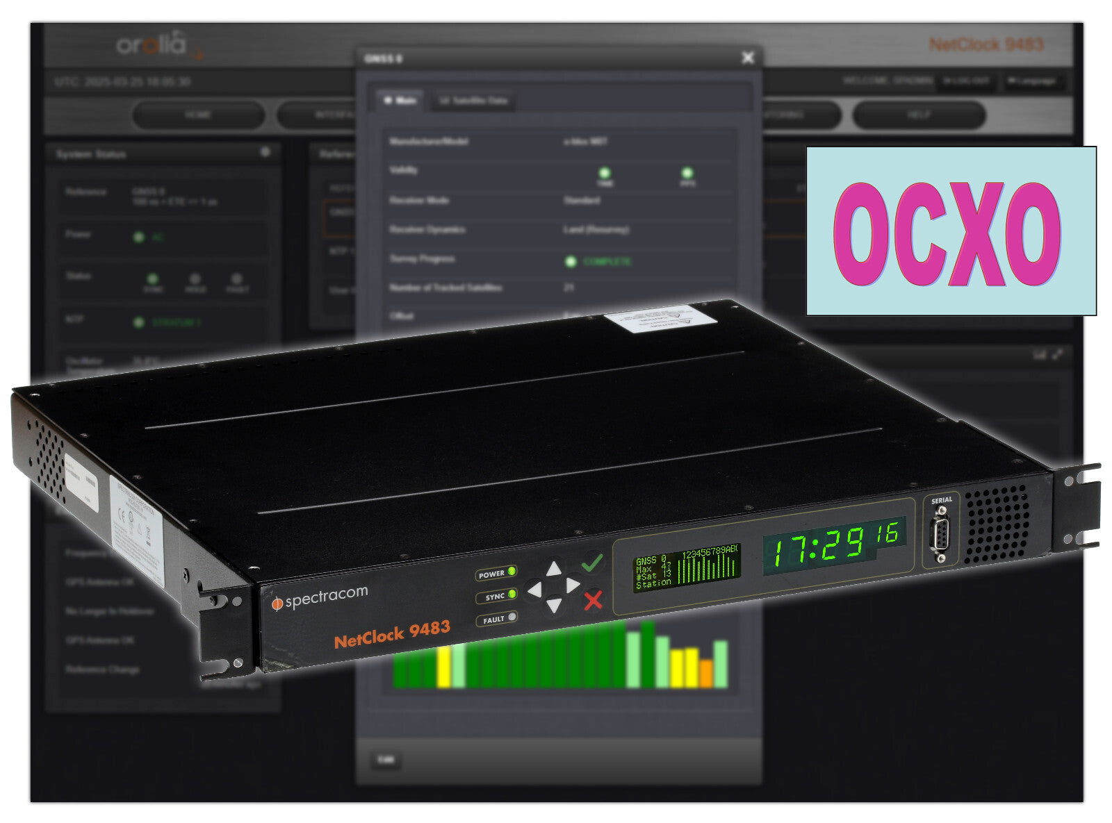 Spectracom 9483 NENA NetClock OCXO GPS GLONASS Galileo NTP Network Time Server-www.prostudioconnection.com