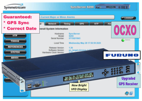 Symmetricom SyncServer S200 OCXO Furuno UPGRADED GPS NTP Network Time Server-www.prostudioconnection.com