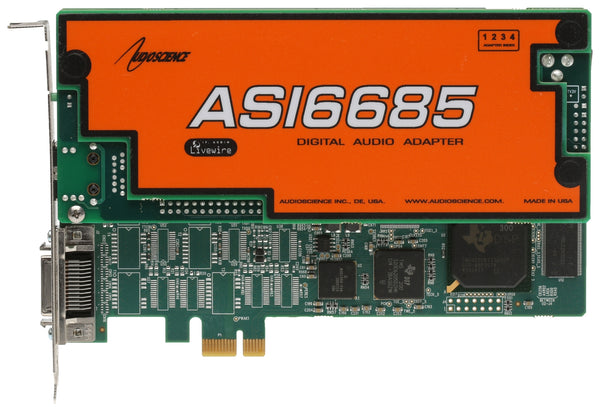 Audioscience ASI6685 PCIe Livewire Broadcast 8 Channel Multichannel Sound Card-www.prostudioconnection.com