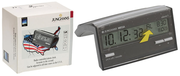 Junghans Desktop WWVB Radio Controlled Atomic LCD Digital Display Alarm Clock-www.prostudioconnection.com