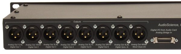 AudioScience BOB1024 Sound Card XLR Breakout Box Rackmounted 50 Pin Analog Cable [Used]-www.prostudioconnection.com