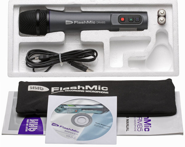 HHB DRM85 Flash Mic ENG Digital Recording Condenser Cordless Microphone USB-www.prostudioconnection.com