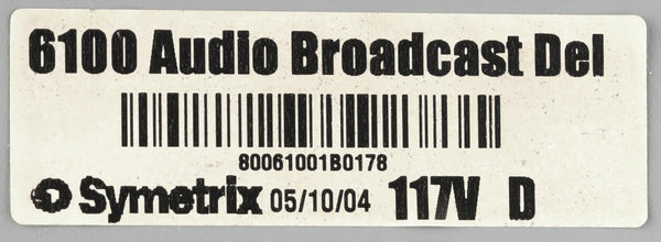 Symetrix Airtools 6100 Digital Audio Broadcast Profanity 20s Delay *BAD DISPLAY* [Used]-www.prostudioconnection.com