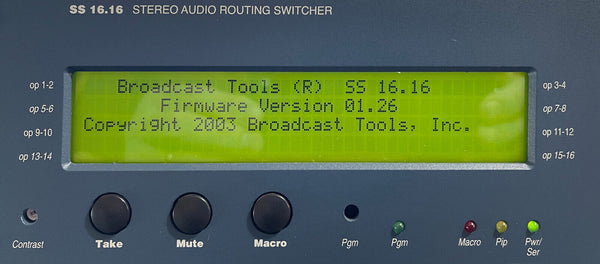 Broadcast Tools SS16.16 Balanced Analog Stereo Audio Automation Switcher Router-www.prostudioconnection.com