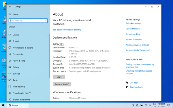 Fusion5 Windows Tablet 10.1" TFT LCD FWIN232 2GB RAM 32GB SSD w/ OEM PSU [Used]-www.prostudioconnection.com
