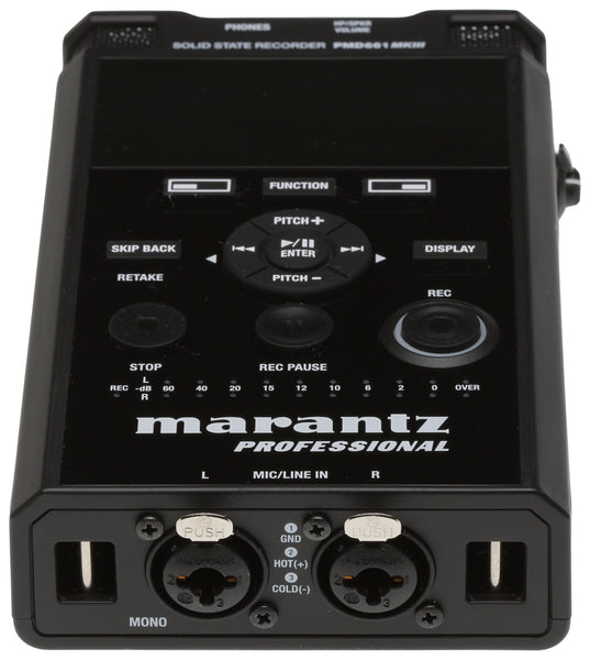 Marantz PMD661 MKIII Solid State SD Card Field Recorder Balanced XLR SPDIF Input [Used]-www.prostudioconnection.com