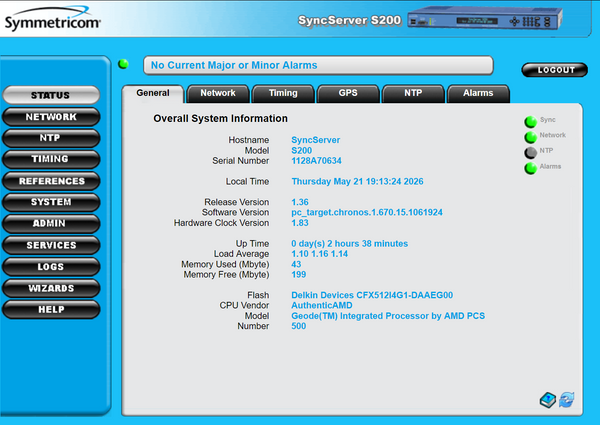 Symmetricom SyncServer S200 OCXO ublox UPGRADED GPS NTP Network Time Server-www.prostudioconnection.com