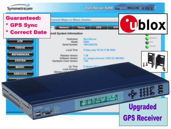 NEW Symmetricom Syncserver UPGRADED GPS S200 NTP Network Time Server *DC POWER*-www.prostudioconnection.com