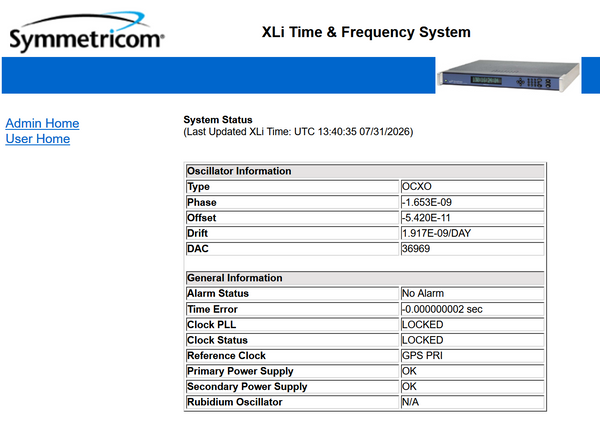 Symmetricom XLi OCXO UPGRADED GPS LPN 10MHz Oscillator NTP Time Server 4x IRIG-B-www.prostudioconnection.com