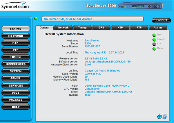 Symmetricom SyncServer PTP S300 UPGRADED GPS NTP Network Time Server NEW DISPLAY-www.prostudioconnection.com