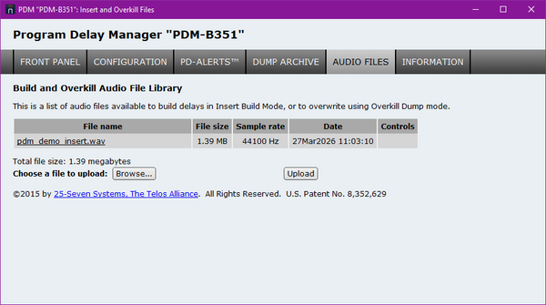 25 Seven AES Digital Audio Broadcast Profanity Program Delay Manager DUMP Button-www.prostudioconnection.com